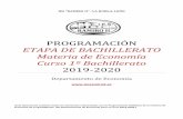 201 9 -20 20 Curso 1º Bachillerato Materia de Economía ...