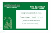 Programación Didáctica Área de MATEMÁTICAS Educación Primaria