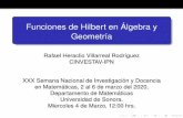 Funciones de Hilbert en Algebra y´ Geometr´ıa