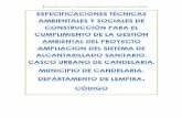 Especificaciones Tecnicas Ambientales y Sociales, Proyecto ...