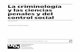y las ciencias La criminología penales y del control social