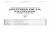 PROGRAMACIÓN DIDÁCTICA HISTORIA DE LA FILOSOFÍA
