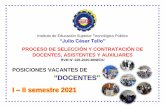 POSICIONES VACANTES DE DOCENTES I II semestre 2021
