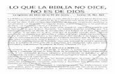 LO QUE LA BIBLIA NO DICE, NO ES DE DIOS