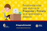 RECOMENDACIONES alumnos Preescolar-Primaria aprendizaje a ...