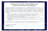 POLÍTICA DEL SISTEMA DE GESTIÓN DE CALIDAD