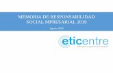 MEMORIA DE RESPONSABILIDAD SOCIAL MPRESARIAL 2019