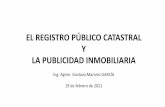 EL REGISTRO PÚBLICO CATASTRAL Y LA PUBLICIDAD …