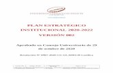 PLAN ESTRATÉGICO INSTITUCIONAL 2020-2022 VERSIÓN 002