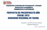 PROYECTO DE PRESUPUESTO AÑO FISCAL 2012 GOBIERNO REGIONAL …