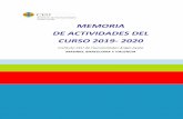 MEMORIA DE ACTIVIDADES DEL CURSO 2019- 2020