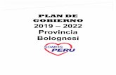 PLAN DE GOBIERNO 2019 2022 Provincia Bolognesi