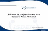 Informe de la ejecución del Plan Operativo Anual. POA-2019.