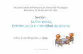 Sesión: La Entrevista Práctica en la Universidad de Girona