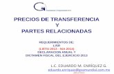 PRECIOS DE TRANSFERENCIA Y PARTES RELACIONADAS