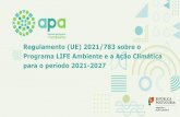 Regulamento (UE) 2021/783 sobre o Programa LIFE Ambiente e ...
