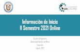 Información de Inicio II Semestre 2021 Online