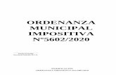 ORDENANZA MUNICIPAL IMPOSITIVA Nº5602/2020