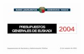 GENERALES DE EUSKADI PRESUPUESTOS 2004