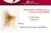 Tema: Matriz de insumo -producto UNIDAD 4 Clase 9.1 Matemática Básica para Economistas MA99.