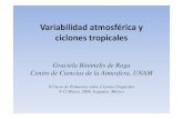 Variabilidad atmosf£©rica y ciclones ciclones tropicales Graciela Binimelis de Raga Centro de Ciencias