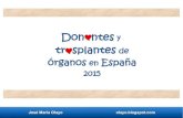 Donantes y trasplantes de ³rganos. 2015