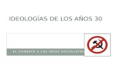 EL COMBATE A LAS IDEAS SOCIALISTAS IDEOLOGAS DE LOS A‘OS 30