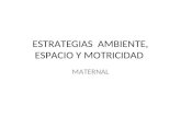 ESTRATEGIAS AMBIENTE, ESPACIO Y MOTRICIDAD MATERNAL