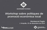 Workshop sobre polítiques de promoció econòmica · PDF fileL’Institut . Mas Carandell dissenya i executa polítiques actives d’ocupació, i fomenta la cultura de l’aprenentatge
